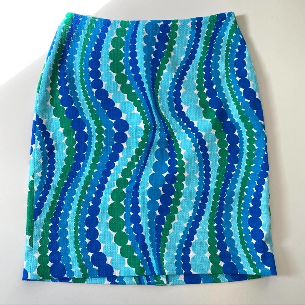 Talbots blue circle print skirt size 6p
